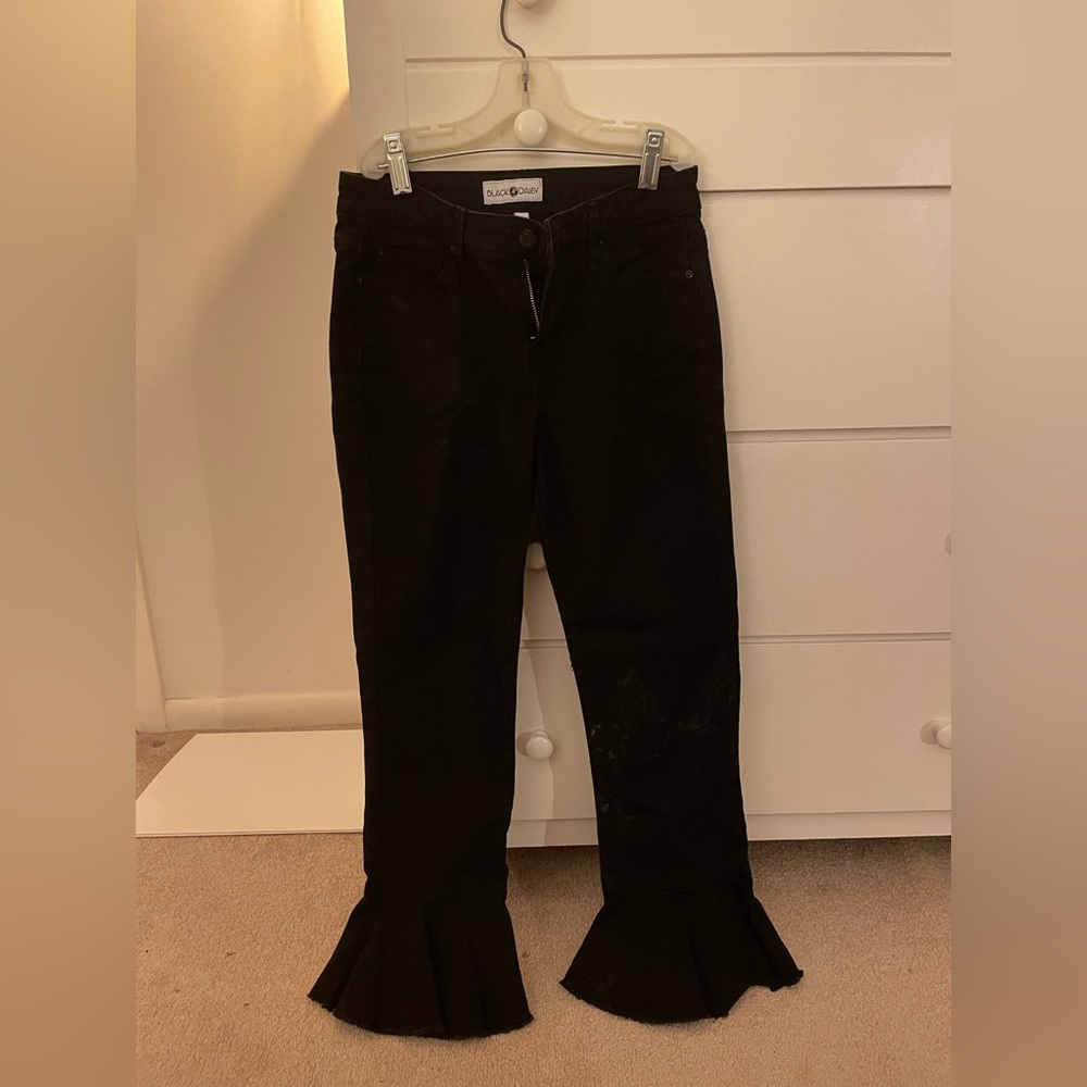 Black Bell-Flared Jeans